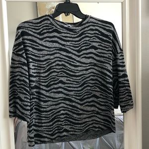 Zara Zebra Print Sweater SZ S